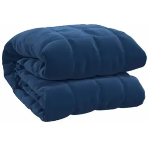vidaXL Couverture lestée Bleu 200x220 cm 9 kg Tissu pas cher