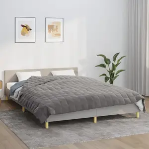 vidaXL Couverture lestée Gris 220x230 cm 11 kg Tissu pas cher