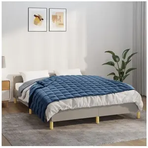 Comparateur de prix : vidaXL Couverture lestée Bleu 122x183 cm 5 kg Tissu