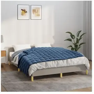 vidaXL Couverture lestée Bleu 137x200 cm 10 kg Tissu pas cher