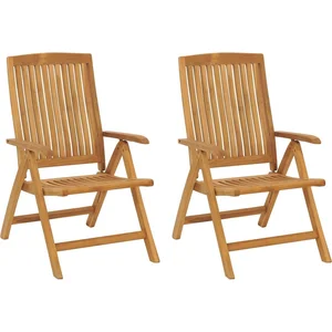 vidaXL Chaises de jardin inclinables 2 pcs bois massif de teck