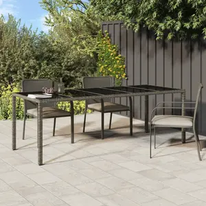 Comparateur de prix : vidaXL Vidaxl Table À Manger De Jardin Grise 250x100x75 Cm Poly Rattan