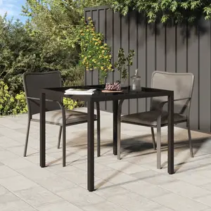 vidaXL Vidaxl Table De Salle À Manger Marron 90x90x75 Cm Poly Rotin pas cher