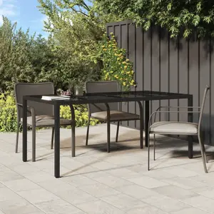Comparateur de prix : vidaXL Vidaxl Table De Jardin Noire 190x90x75 Cm Poly Rattan