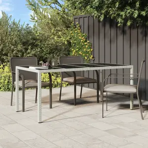 Comparateur de prix : vidaXL Vidaxl Table De Salle À Manger De Jardin Blanche 190x90x75 Cm Poly Rattan