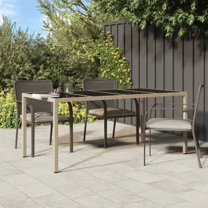 Comparateur de prix : vidaXL Table de Jardin Beige 190 x 90 x 75 cm polyrotin