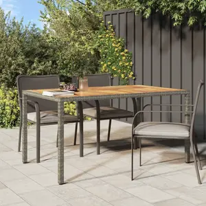 Comparateur de prix : vidaXL Vidaxl Table De Salle À Manger De Jardin Grise 150x90x75 Cm Poly Rotin