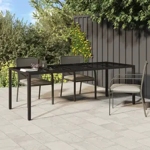 vidaXL Table de jardin Marron 250x100x75 cm Poly Rattan pas cher