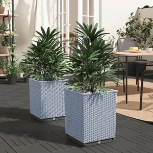 vidaXL Jardinières 2 pcs gris clair 30x30x37 cm polypropylène pas cher
