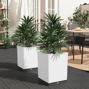 vidaXL Jardinières 2 pcs blanc 30x30x37 cm polypropylène pas cher