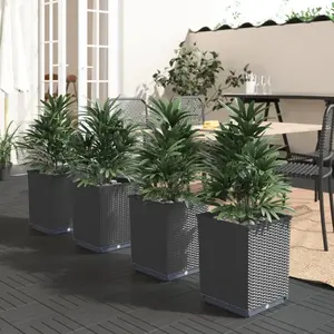 vidaXL Jardinières 4 pcs noir 30x30x37 cm polypropylène pas cher