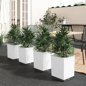 vidaXL - Plantenbakken - 4 - st - 30x30x37 - cm - polypropeen - wit pas cher
