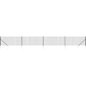 vidaXL Clôture en treillis métallique et ancrage anthracite 1x10 m pas cher