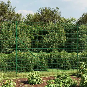 vidaXL Clôture en treillis métallique avec bride vert 2,2x10 m pas cher