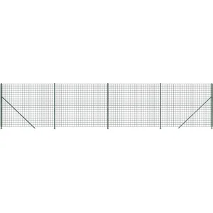 vidaXL Clôture en treillis métallique avec bride vert 1,6x10 m pas cher