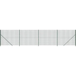 vidaXL Clôture en treillis métallique avec bride vert 1,6x10 m pas cher