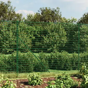 vidaXL Clôture en treillis métallique avec bride vert 2,2x10 m pas cher