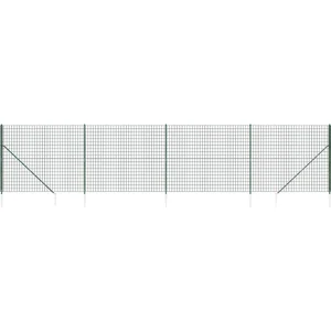 Comparateur de prix : vidaXL Clôture en treillis métallique et piquet d'ancrage vert 2,2x10m