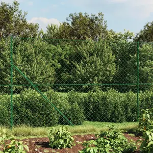 Comparateur de prix : vidaXL Clôture à mailles losangées avec piquet d'ancrage vert 2x25 m