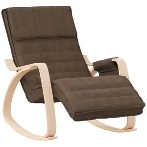 vidaXL Chaise à bascule Marron foncé Tissu pas cher