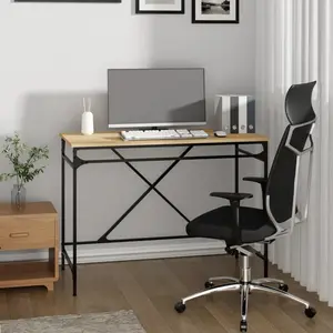 vidaXL Bureau chêne sonoma 100x50x75 cm bois d'ingénierie et fer pas cher
