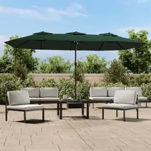 Comparateur de prix : vidaXL Parasol à double tête avec LED vert 449x245 cm