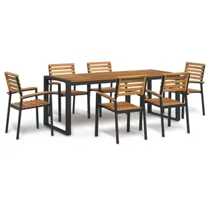 vidaXL-7-delige-Tuinset-massief-acaciahout-en-metaal pas cher