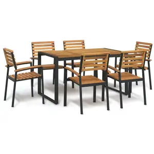 vidaXL-7-delige-Tuinset-massief-acaciahout-en-metaal pas cher