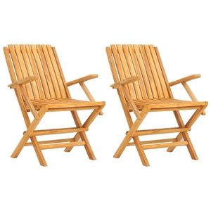 vidaXL Chaises de jardin pliantes 2 pcs 61x67x90 cm bois massif teck pas cher