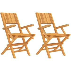 vidaXL Chaises de jardin pliantes 2 pcs 55x61x90 cm bois massif teck pas cher