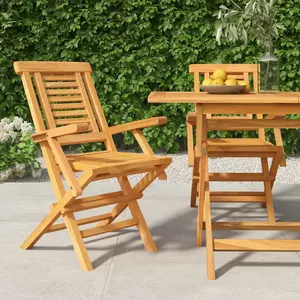 vidaXL Chaises de jardin pliantes 2 pcs 56x63x90 cm bois massif teck pas cher
