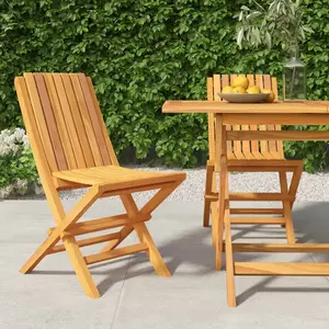 vidaXL Chaises de jardin pliantes 2 pcs 47x47x89 cm bois massif teck pas cher