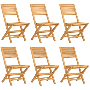 vidaXL Chaises de jardin pliantes 6 pcs 47x62x90 cm bois massif teck pas cher