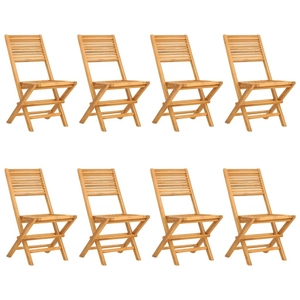 vidaXL Chaises de jardin pliantes 8 pcs 47x62x90 cm bois massif teck
