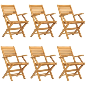 vidaXL Chaises de jardin pliantes 6 pcs 55x62x90 cm bois massif teck pas cher
