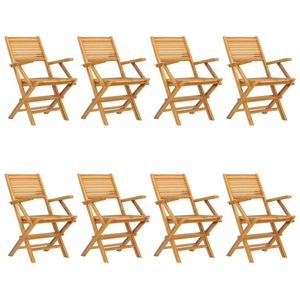 vidaXL Chaises de jardin pliantes 8 pcs 55x62x90 cm bois massif teck pas cher