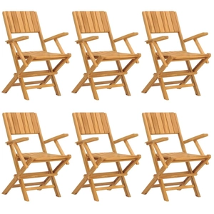 vidaXL Chaises de jardin pliantes 6 pcs 55x61x90 cm bois massif teck pas cher