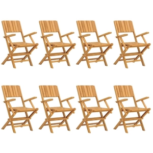 vidaXL Chaises de jardin pliantes 8 pcs 55x61x90 cm bois massif teck pas cher