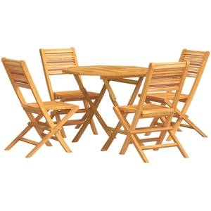 vidaXL Ensemble à manger de jardin 5 pcs Bois de teck massif pas cher