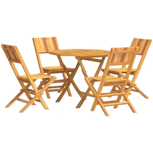 vidaXL Ensemble à manger de jardin 5 pcs Bois de teck massif pas cher