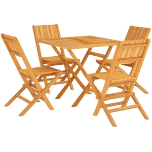 vidaXL Ensemble à manger de jardin 5 pcs Bois de teck massif pas cher