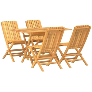 vidaXL Ensemble à manger de jardin 5 pcs Bois de teck massif pas cher