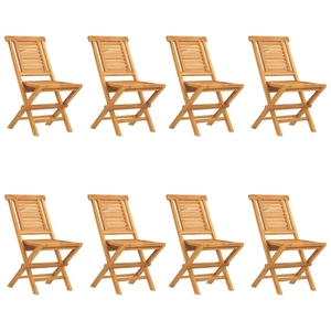 vidaXL Chaises de jardin pliantes 8 pcs 47x63x90 cm bois massif teck pas cher