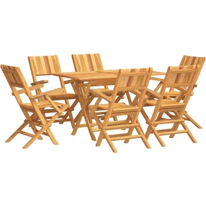 vidaXL Ensemble à manger de jardin 7 pcs Bois de teck solide pas cher
