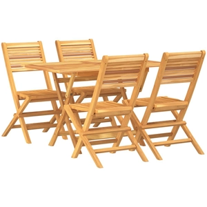 vidaXL Ensemble à manger de jardin 5 pcs Bois de teck massif pas cher