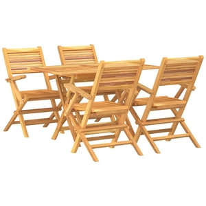 vidaXL Ensemble à manger de jardin 5 pcs Bois de teck massif pas cher