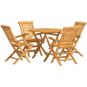 vidaXL Ensemble à manger de jardin 5 pcs Bois de teck massif pas cher