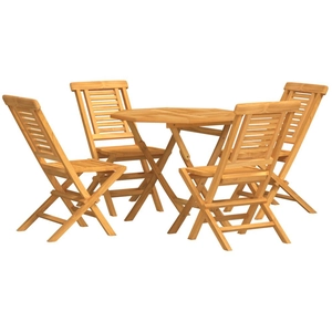 vidaXL Ensemble à manger de jardin 5 pcs Bois de teck massif pas cher