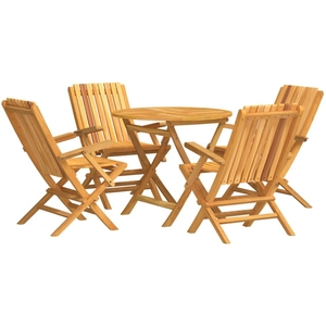 vidaXL Ensemble à manger de jardin 5 pcs Bois de teck massif pas cher