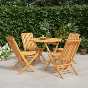 vidaXL Ensemble à manger de jardin 5 pcs Bois de teck massif pas cher